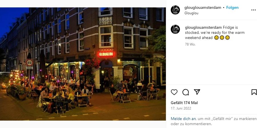 glouglou in amsterdam instagrampost