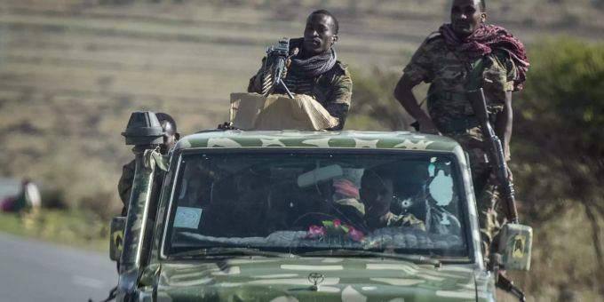 Soldaten in Tigray. Ethiopia Tigray Crisis