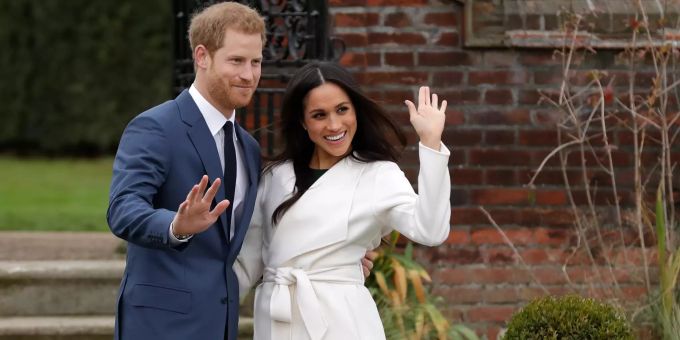 Harry und Meghan bei ihrer Verlobung 2017. Meghan Markle