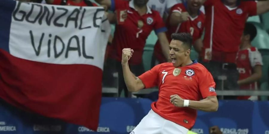 Alexis Sánchez traf für Chile zum Sieg. Foto: Ricardo Mazalan/AP