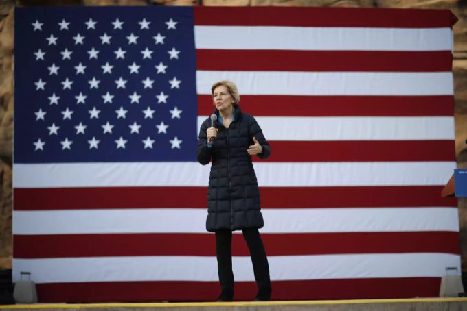 Elizabeth Warren auf Wahlkampftour. Elizabeth Warren