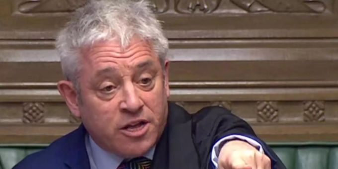 Parlamentspräsident John Bercow Mitte Februar bei einer Debatte im Unterhaus zum Stand der Brexit-Vorbereitung. Foto: House Of Commons/PA Wire Parlamentspräsident John Bercow Mitte Februar bei einer Debatte im Unterhaus zum Stand der Brexit-Vorbereitung. Foto: House Of Commons/PA Wire