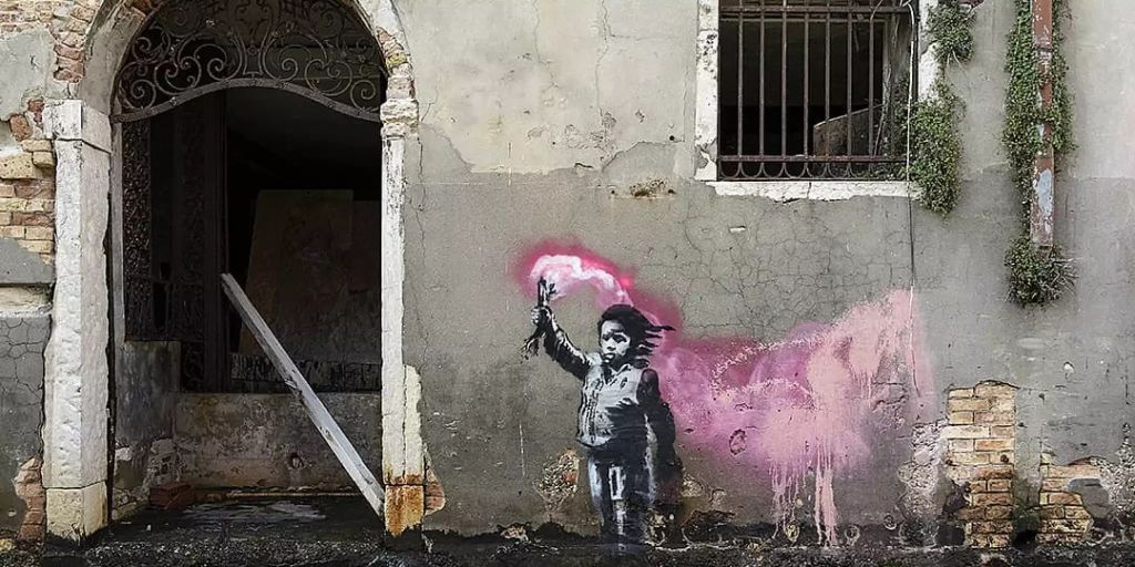 Graffiti Banksy Gesicht