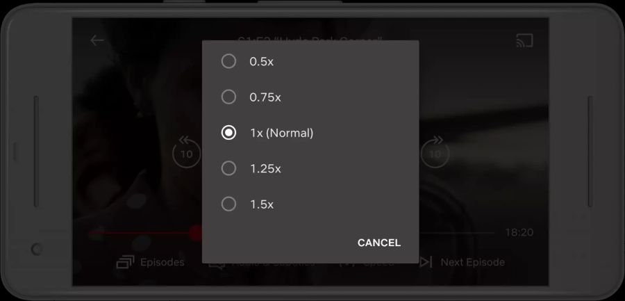 Netflix Wiedergabe Speed Button