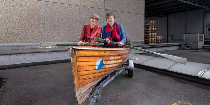 Synodalratspräsidentinnen in einem Boot: Ursula Stämmer-Horst (links) von der reformierten und Renata Asal-Steger von der katholischen Landeskirche. Ursula Stämmer-Horst Renata Asal-Steger
