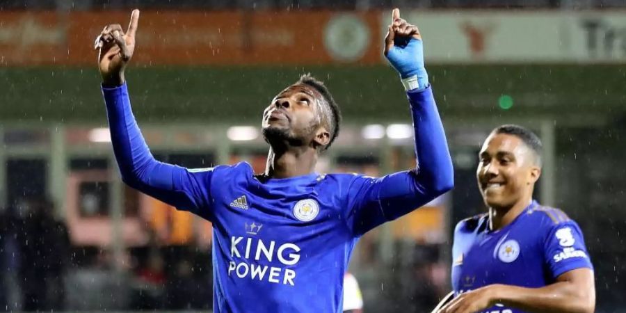 Kelechi Iheanacho (l) traf für Leicester City zum Ausgleich. Foto: Nick Potts/PA Wire/dpa