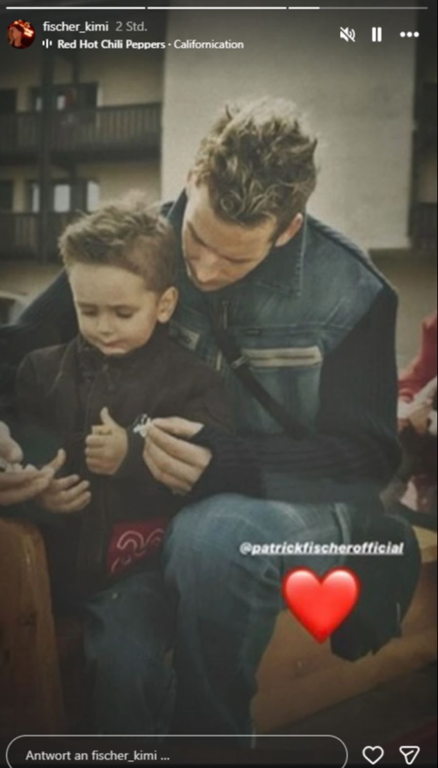 Dieses Bild postete Patrick Fischers Sohn Kimi in seiner Instagram-Story.