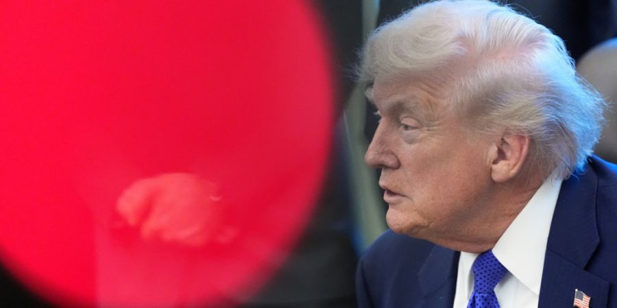 US-Präsident Donald Trump spricht im Oval Office des Weißen Hauses in Washington. Foto: Alex Brandon/AP/dpa