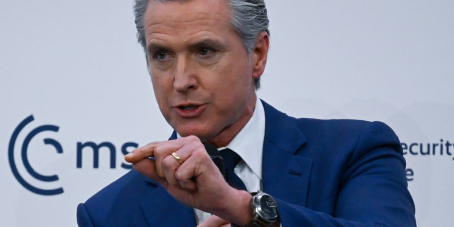 Gavin Newsom, Gouverneur von Kalifornien, nimmt an der Münchner Sicherheitskonferenz teil. Foto: Sven Hoppe/dpa