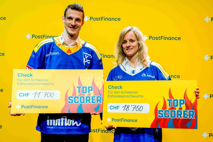 Dominik Kubalik und Lara Stalder, beide EV Zug.