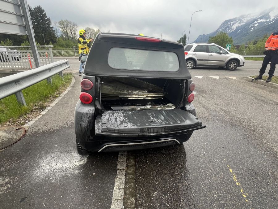 Brandschaden an Auto.