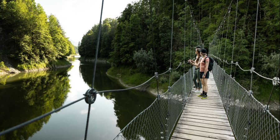 Die Hängebrücke von Montsalvens ist auch als «Gwagglibrücke» bekannt.