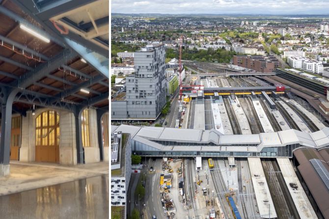 Passarelle Wasser Baustelle Bahnhof