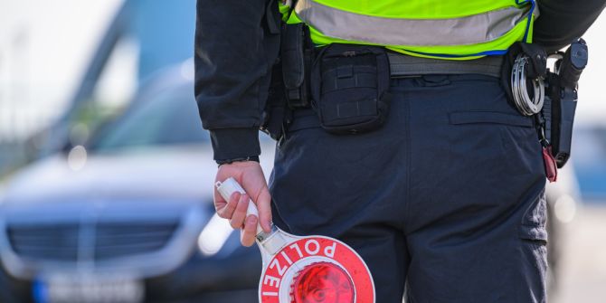Grenzkontrolle der deutschen Polizei