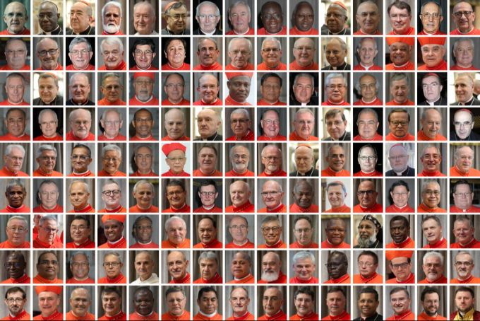 Ähnlich kompliziert wie dieses Bild dürfte auch die Papstwahl werden: Die 135 wahlberechtigten Kardinäle in der Übersicht. Konklave