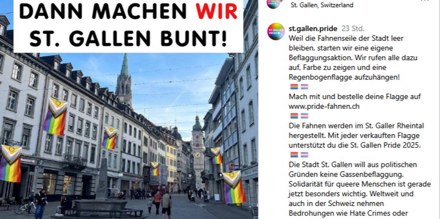 St. Gallen Regenboogenflaggen Queere