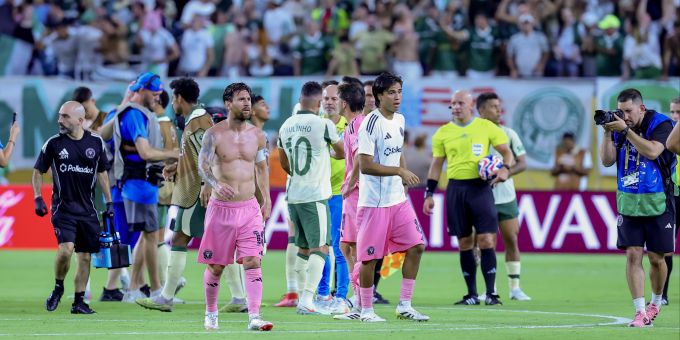 Lionel Messi und seine Kollegen von Inter Miami feiern den Einzug in den Achtelfinal der Klub-WM. Klub-WM