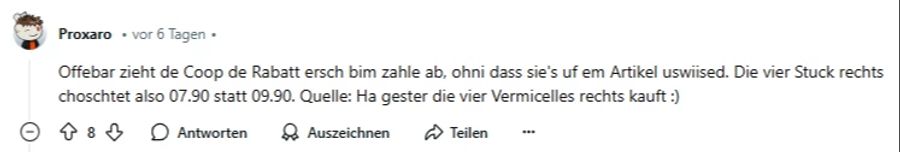 Zieht Coop den Rabatt etwa erst an der Kasse ab?