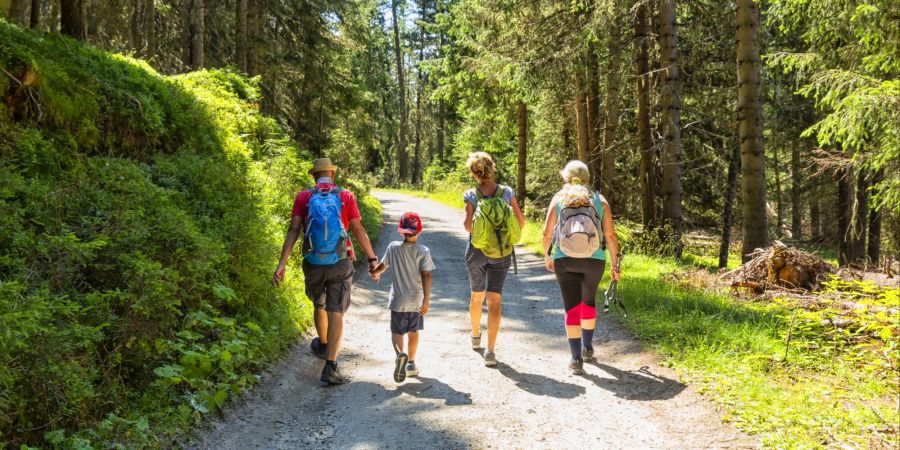 Familie wandert