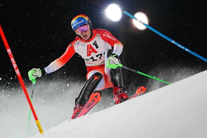 Tanguy Nef im Slalom von Schladming. Tanguy Nef Slalom Schladming