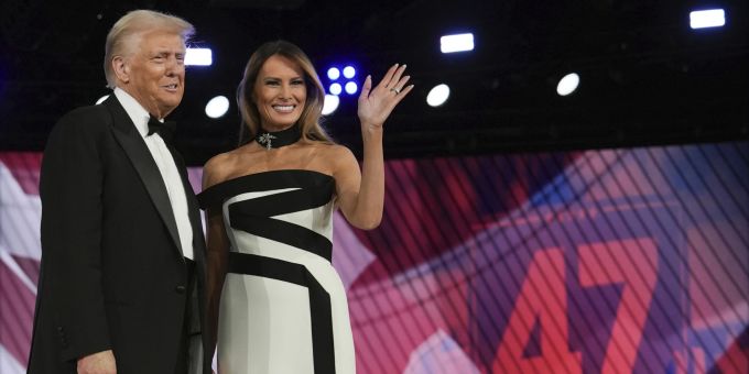 Donald Trump und Melanie auf dem Liberty Ball. trump coin