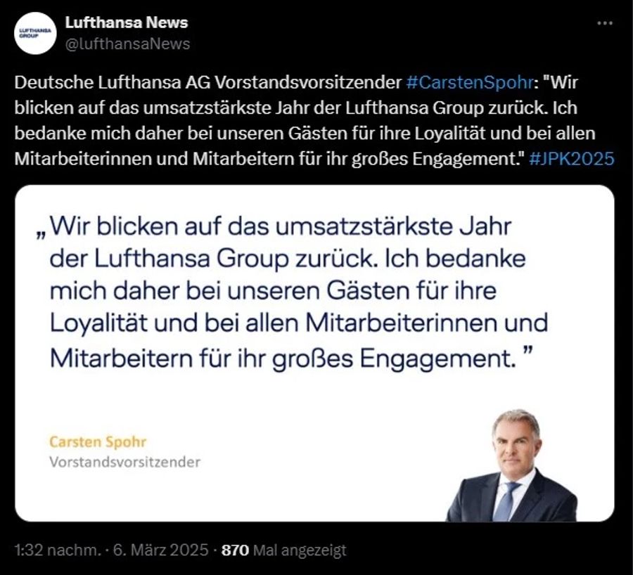 Lufthansa Gewinn Twitter