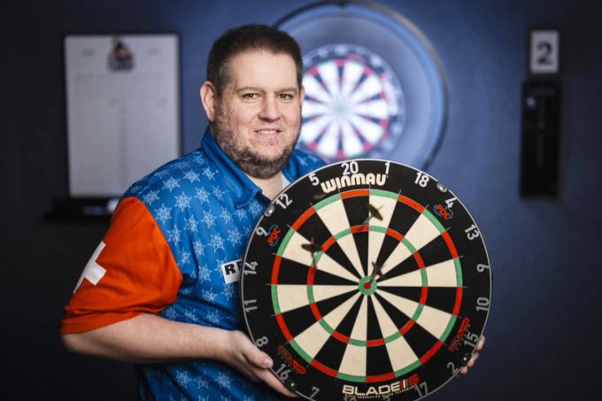 Mit dieser Scheibe hat sich Stefan Bellmont für die Darts-WM qualifiziert. Stefan Bellmont