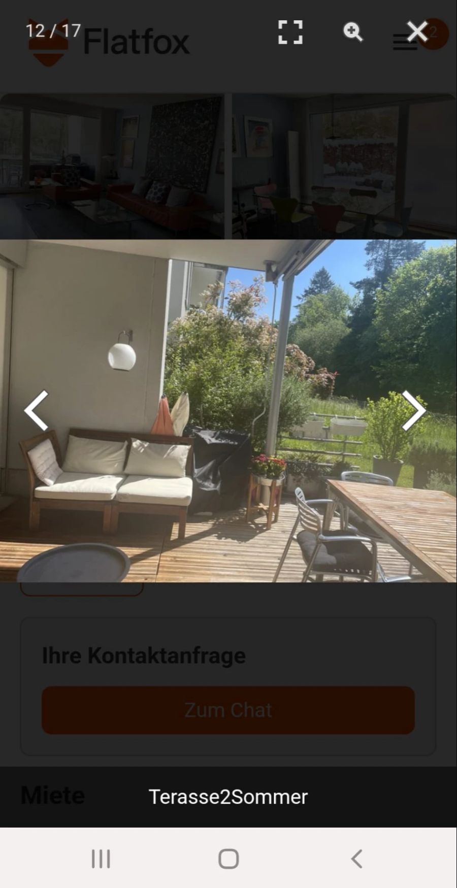 Ein Blick auf die Terrasse.