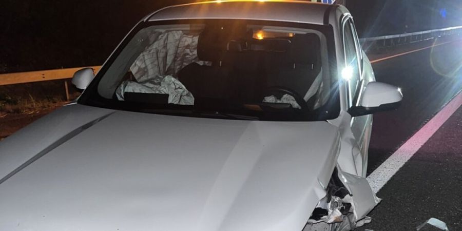 Das Auto wurde beschädigt, doch die Insassen blieben unversehrt.