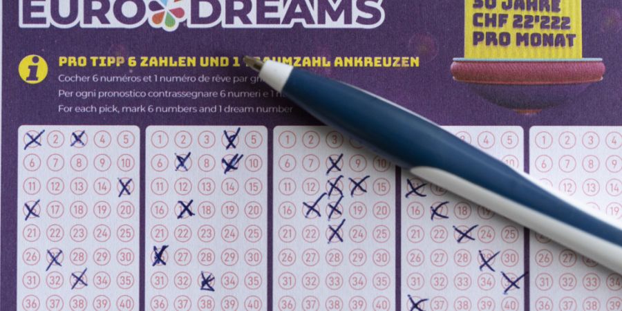 Ein Euro-Dreams-Spielschein von Swisslos im Juni 2024 in Zürich. (Symbolbild)
