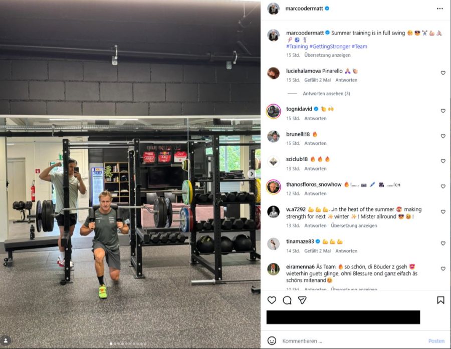 Marco Odermatt gewährt Einblick in sein Sommertraining.