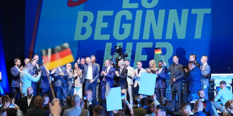 Wahlparty der AfD in Magedburg. Foto: Michael Kappeler/dpa