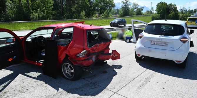 Auffahrkollision auf A13