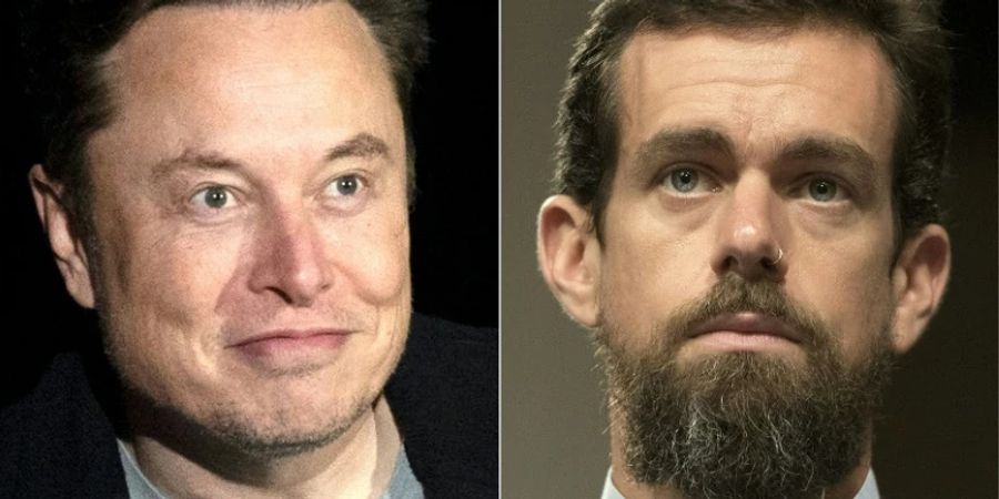 Elon Musk (l.) und Jack Dorsey