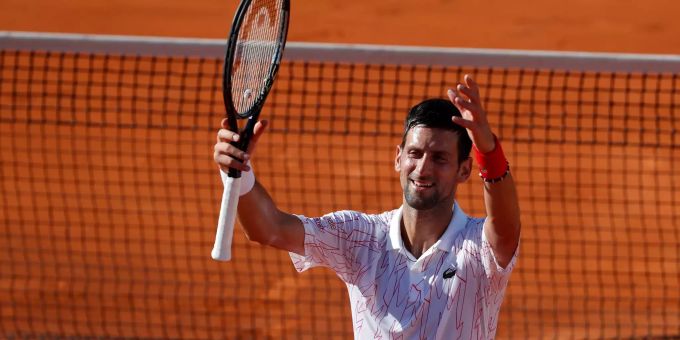 Novak Djokovic während der von ihm initiierten Adria Tour. Novak Djokovic Adria Tour