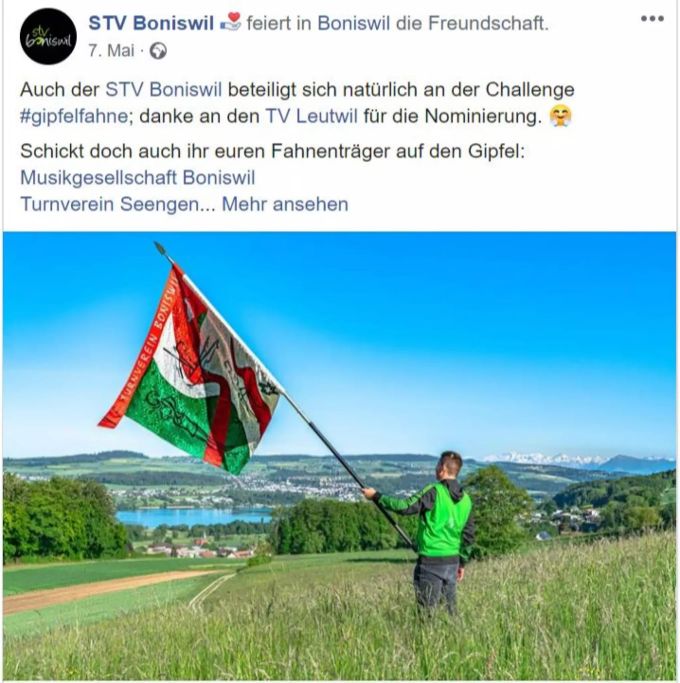 Der STV Boniswil beteiligte sich an der Gipfelfahne-Challenge. STV Boniswil
