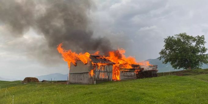 Elf Kühe und drei Geissen verbrannten beim Brand. Brand