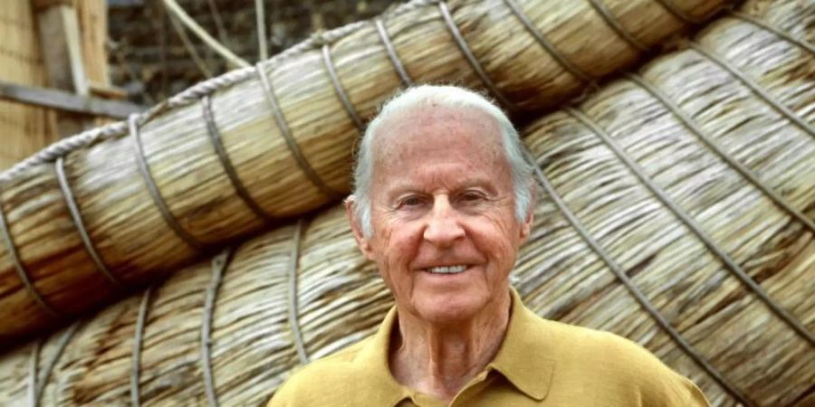 Der norwegische Abenteurer, Entdecker und Völkerkundler Thor Heyerdahl (1998). Foto: dpa