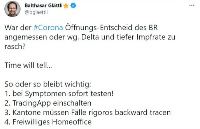 Grünen-Chef Balthasar Glättli äussert sich nicht einmal mehr inhaltlich zu den neusten Corona-Lockerungen. Balthasar Glättli Coronavirus Lockerungen