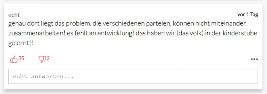 Für User «echt» ist der Zoff gleichzeitig Ausdruck eines grösseren Problems.