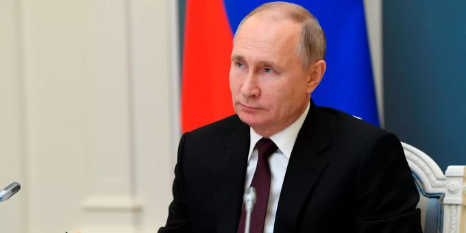 Wladimir Putin, Präsident von Russland, nimmt an einer Videokonferenz teil. Foto: Alexei Nikolsky Coronavirus - Russland