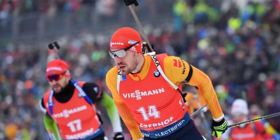 Arnd Peiffer und Co. werden in diesem Jahr vor leeren Rängen in Oberhof um Siege kämpfen. Foto: Martin Schutt/dpa-Zentralbild/dpa