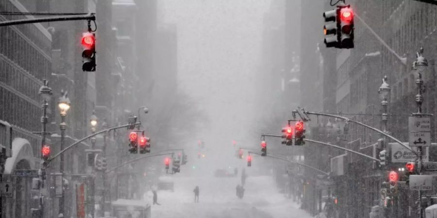 Schneetreiben in New York City