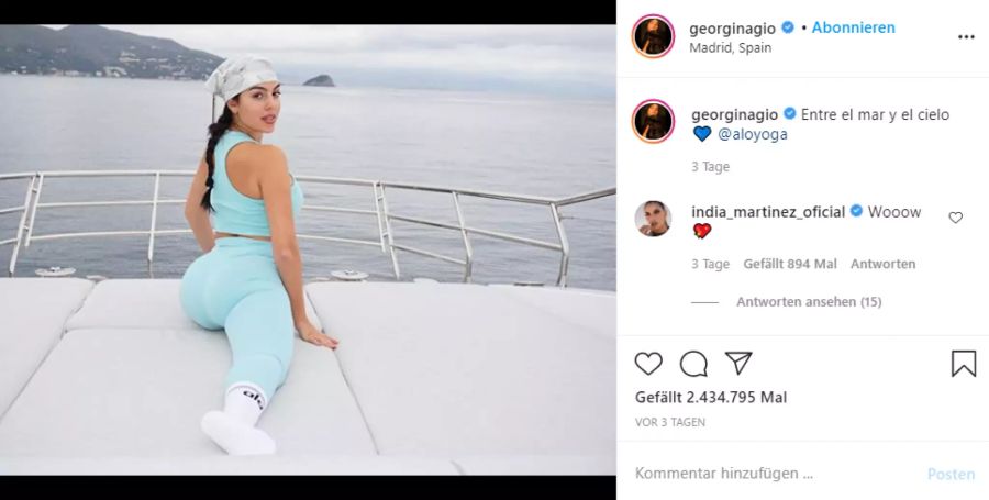 Georgina beim Training auf der Yacht.