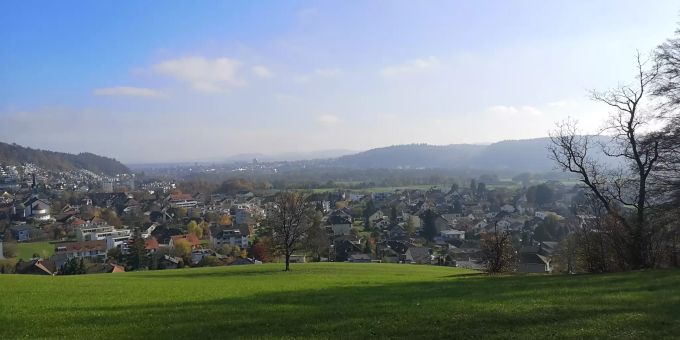 Der Blick auf die Gemeinde Erlinsbach (AG). Der Blick auf die Gemeinde Erlinsbach (AG).