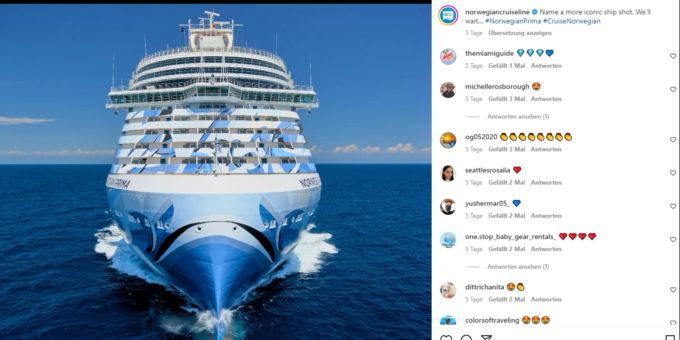 Die Norwegian Prima der Norwegian Cruise Line. norwegian cruise line