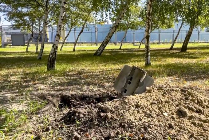 Eine russische Rakete in Saporischschja am 7. August 2022. Rakete