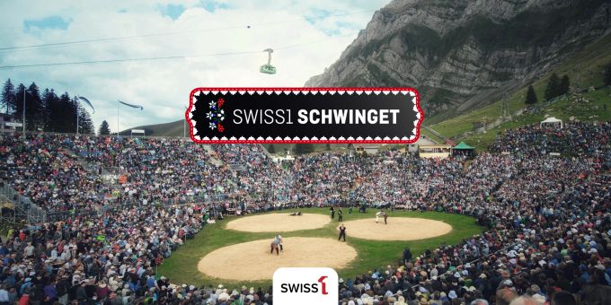 Vom 12.Juni bis Mitte August 2023 heisst es bei SWISS1: «Ab id Zwylchhosä!». Arena eines Schwingfests