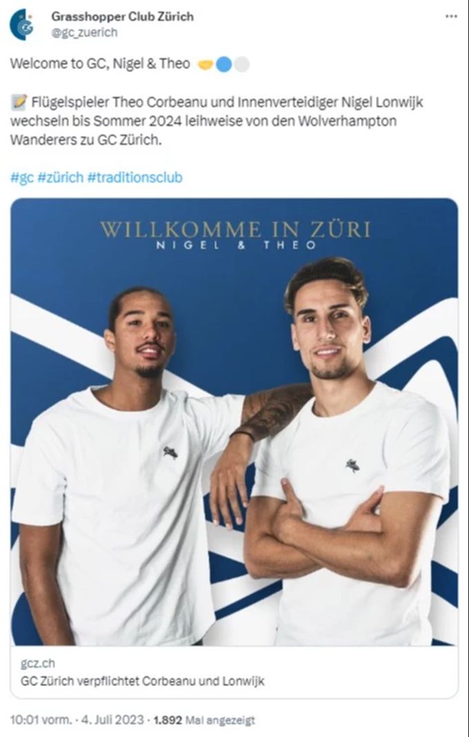 GC gibt die Leih-Verpflichtung zweier Spieler aus Wolverhampton bekannt. GC