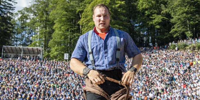 Schwingerkönig Joel Wicki verletzte sich am Brünig-Schwinget – nun droht er das Unspunnenfest zu verpassen. Joel Wicki Brünig-Schwinget